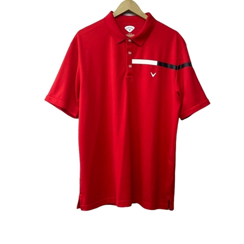 Callaway Mens Red Short Sleeve Polo Golf Tee Shirt Size XL